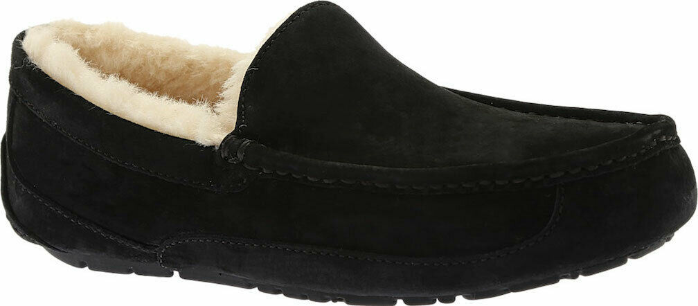 Primary image for UGG Slipper Shoes Ascot Loafer Black Water Resistant Suede Size 18 New $120