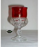 Kings Crown Ruby / Cranberry Flash Water Goblet - $7.50