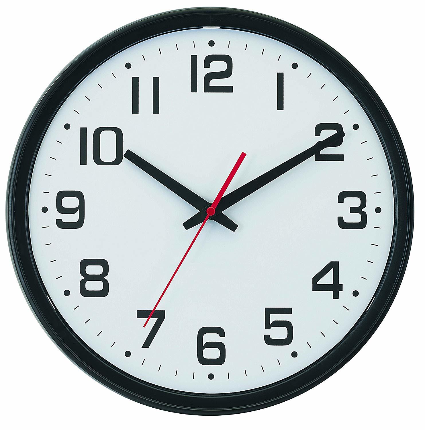 Tempus® Wide Profile Wall Clock with Dual Electric/Battery Operation ...