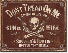 Don&#39;t Tread On Me American Flag Gun Hire Military Garage Shop Wall Decor... - $21.99