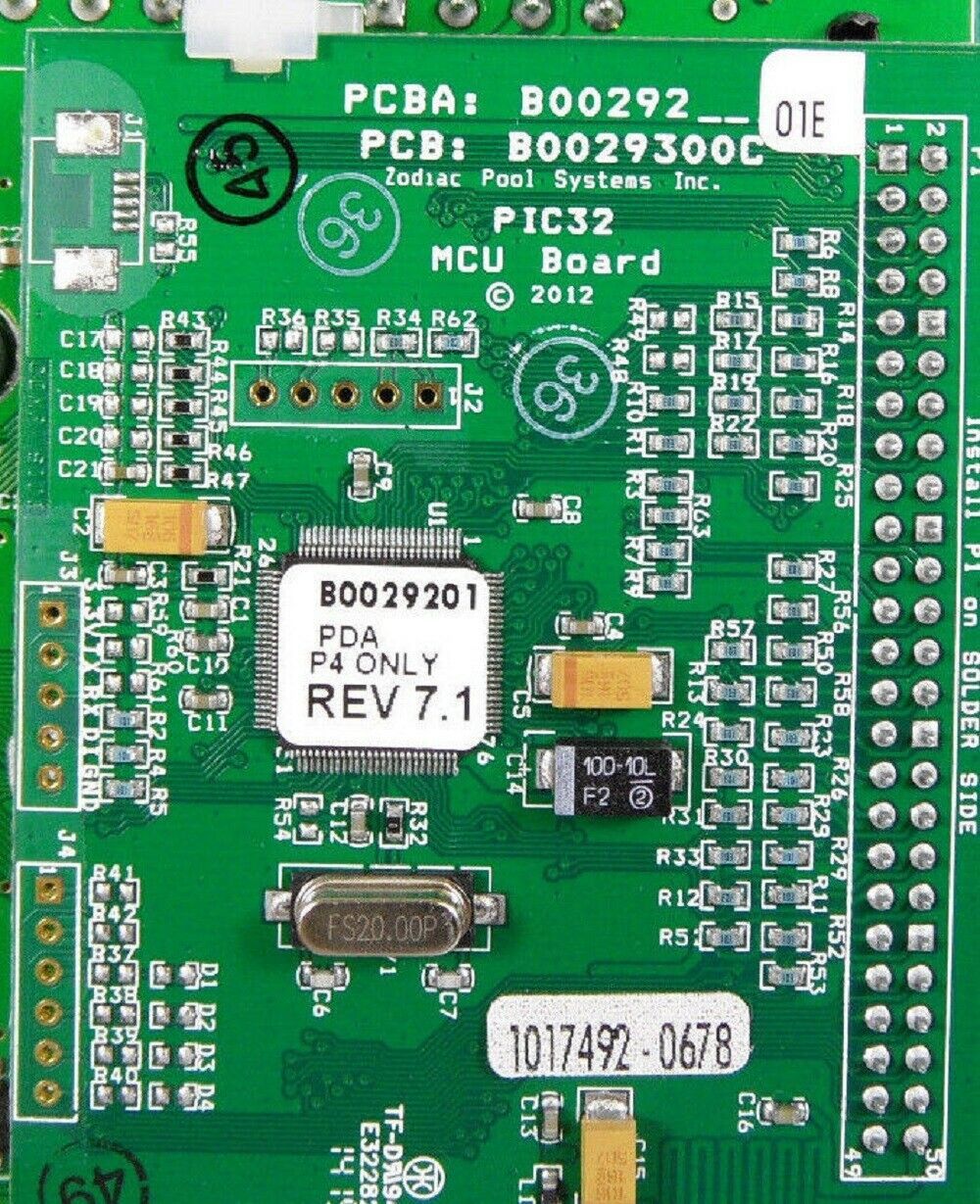 Jandy Zodiac R0586501 PCB Aqualink PDAP4 Pda Rev 7.1 Power Mitte Brett