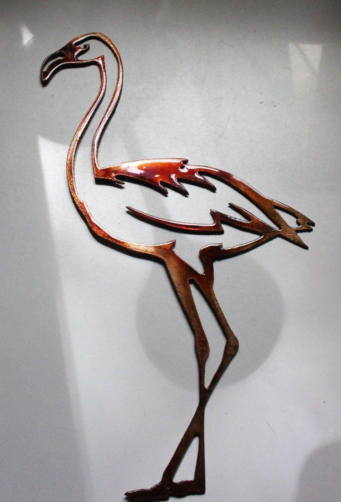 Flamingo Metal Wall Art Accent 12" tall x 7 1/2" wide Wall Sculptures