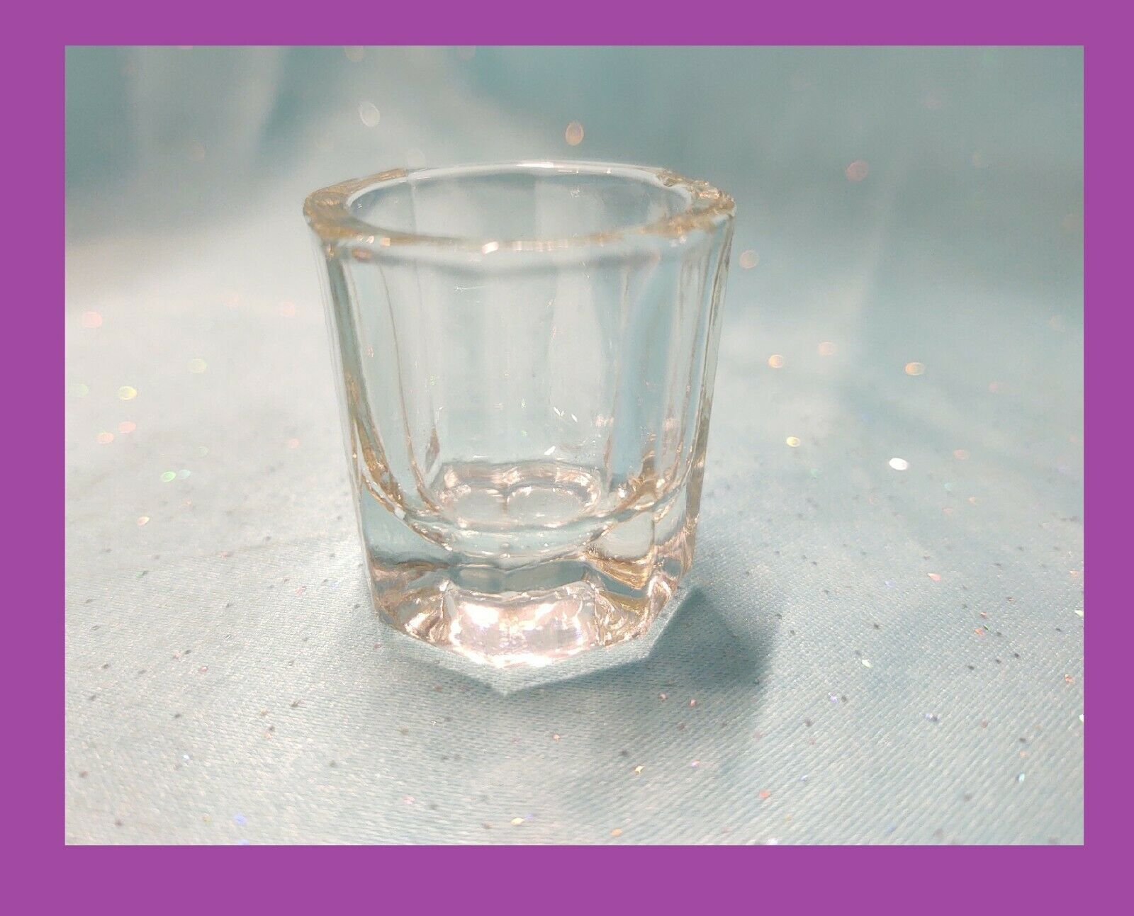 CLEAR GLASS DAPPEN DISH Crystal Cup Nail Art Tools Acrylic Liquid Powder Acetone