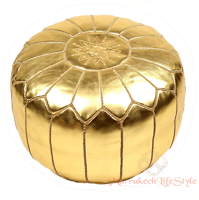 Gold Moroccan Pouf Ottoman Faux Leather Pouf And 50 Similar Items