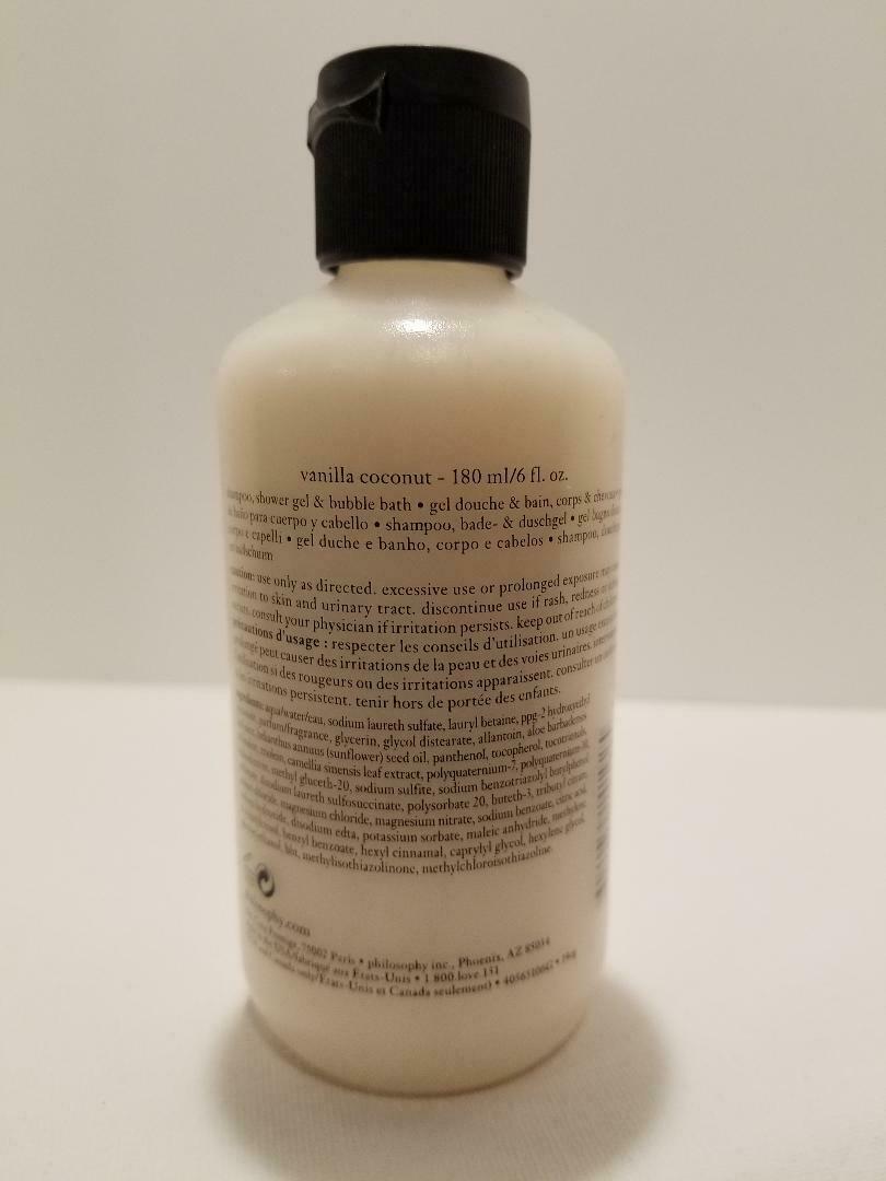 PHILOSOPHY Vanilla Coconut Shampoo, shower gel & bubble bath 6 oz ...