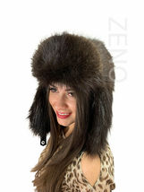 Beaver Fur Hat Saga Furs Full Ushanka Hat Aviator Hat Trapper Natural Fur Hat image 5