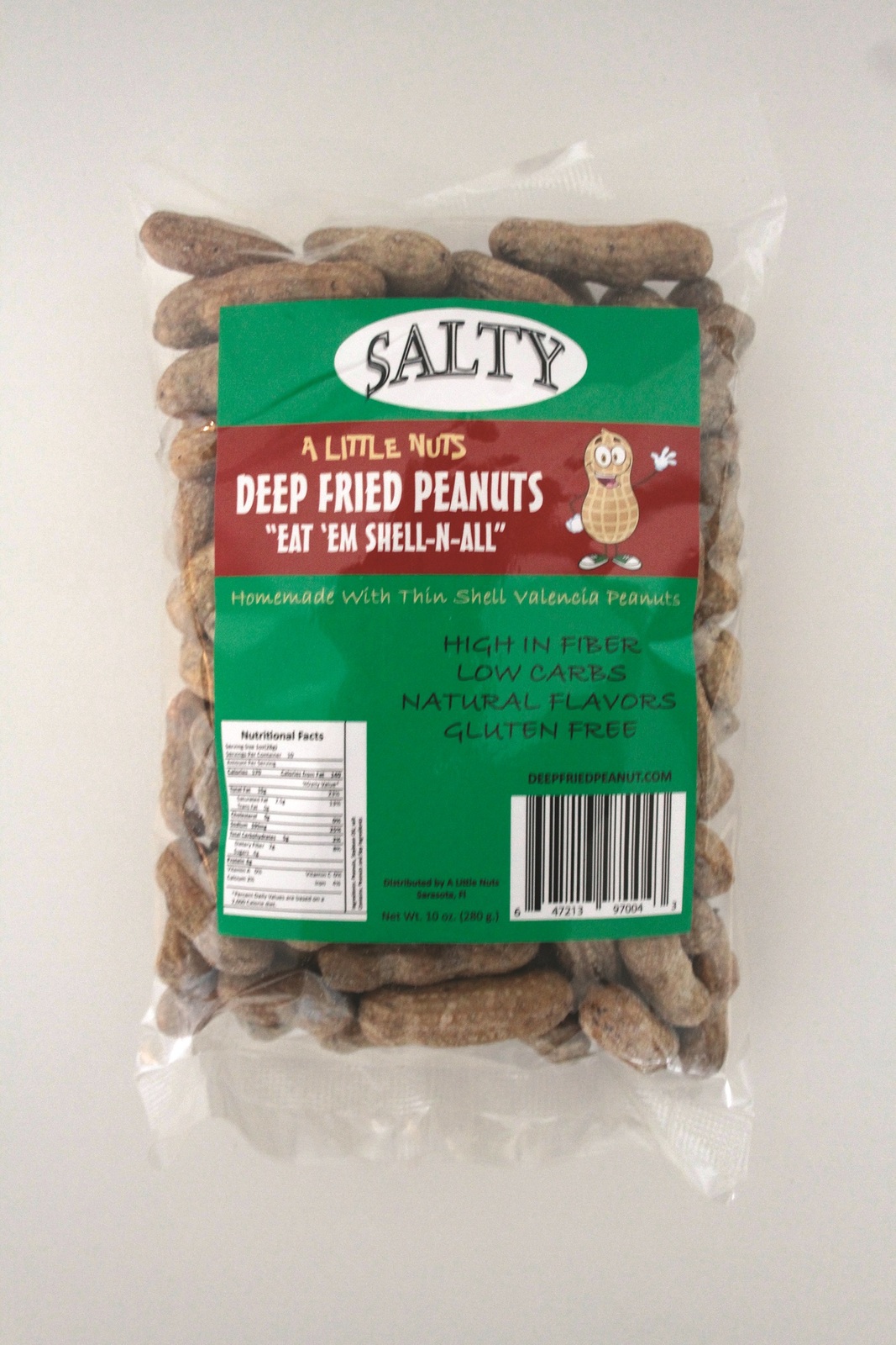 6 Pack of A Little Nuts Salty Flavored Deep Fried Peanuts Nuts, Seeds