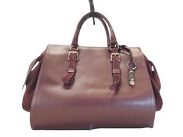 A. Bellucci Women Leather Suede Burgundy Bag Purse Shoulder Handbag Italy image 1