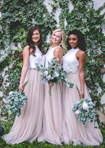 2022 Taupe Wedding Tulle Skirt High Waisted Bridesmaid Long Tulle Skirt Plus