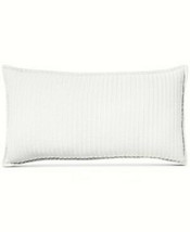 Hotel Collection Matelasse Decorative White Throw Pillow Striped Cotton New TB - $68.65