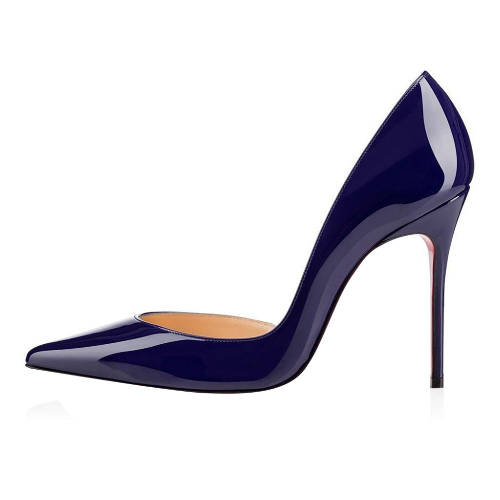 Image of Women's cm Pointed Toe Stiletto High Heels Patent Leather Dress Pumps,Navy