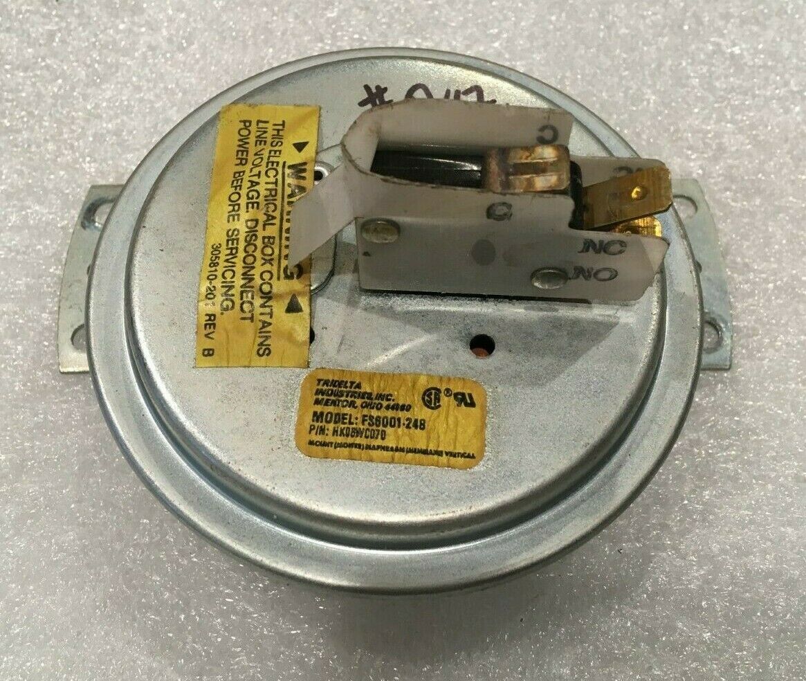 TRIDELTA FS6001248 Gas Furnace Pressure Switch HK06WC070 used FREE