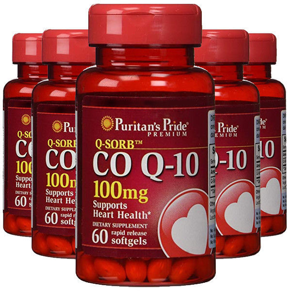 Coenzyme CoQ10 CO Q-10, CoQ-10,100 mg 5X60 gels USA Q-Sorb Puritan FREE SHIPPING