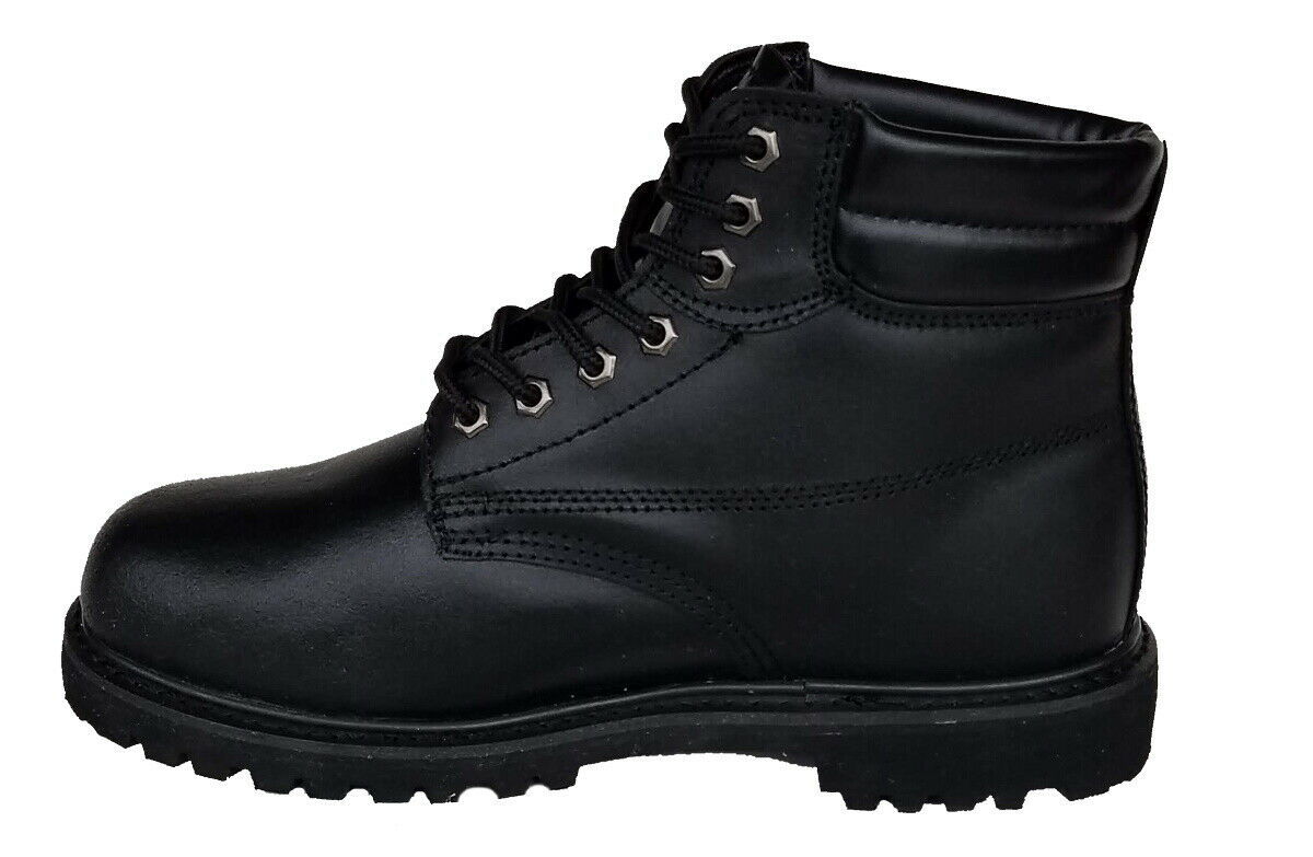 Men's 6 Inch Leather Work Boots-Lace Up, Soft Toe, Lug Sole,Oil ...