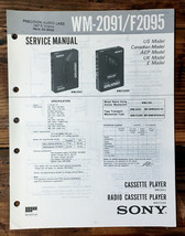 Sony WM-2091 WM-F2095 Cassette Service Manual *Original* - $24.09