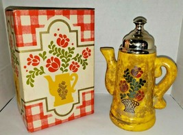 Vintage Avon 1971 Koffee Klatch Lilac Foaming Bath Oil Tea Pot Box Empty - $12.99
