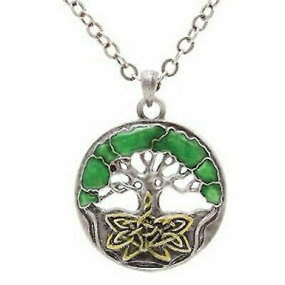 MYSTICA ACCESSORY CELTIC GREEN TREE OF LIFE ALLOY NECKLACE LEAD FREE PENDANT