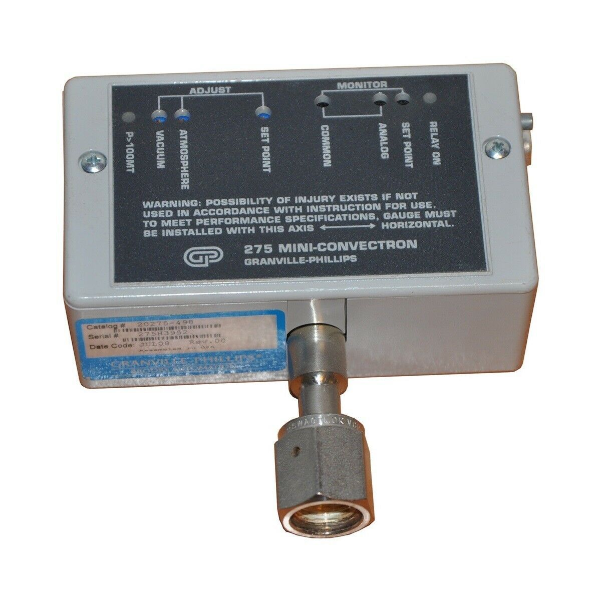 Vacuum gauge 275 MINICONVECTRON Phillips VCR / 0132 Air Pressure Gauges