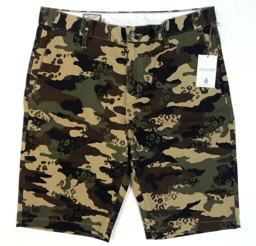 Volcom Vmonty Green & Brown Camouflage Camo Shorts Men's NWT - Shorts