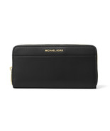 New Michael Kors Jet Set Pocket Continental Leather Wallet Black NWT $158 - $107.91