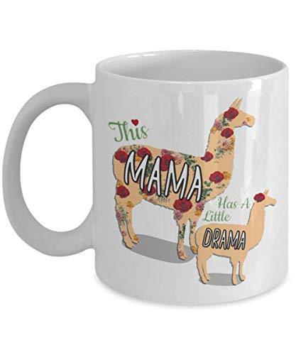PixiDoodle Mother's Day Mama Llama Coffee Mug (11 oz, White)