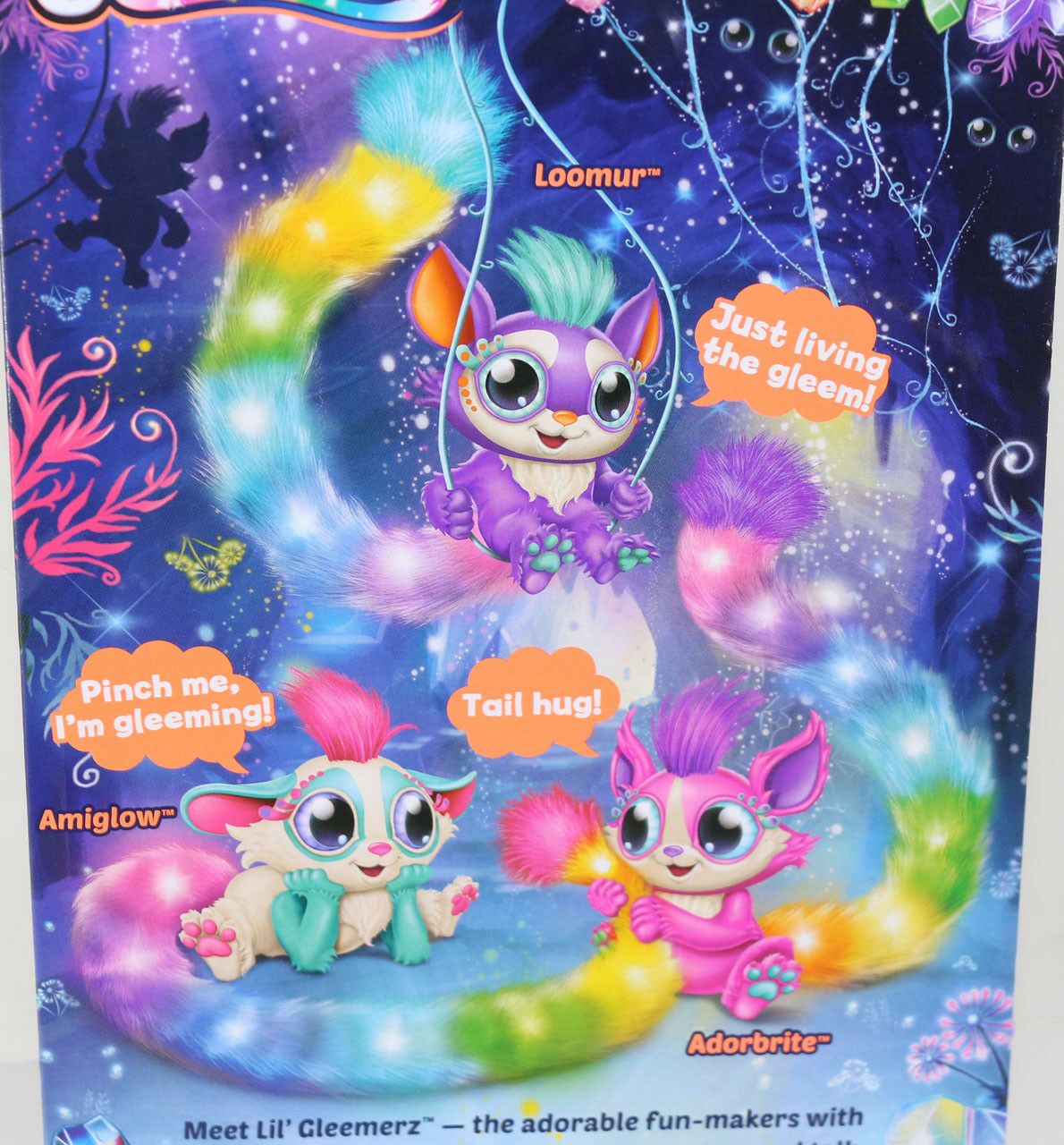 Mattel LIL GLEEMERZ BLUE AMIGLOW Light Up RAINBOW LEMUR INTERACTIVE TOY