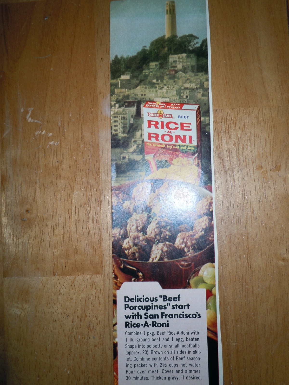 Rice A Roni Beef Porcupines Print Magazine Advertisement 1969 - Other
