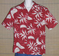 Caribbean Joe Hawaiian Shirt Red White Gray Island Girls Floral Size Large - $23.99