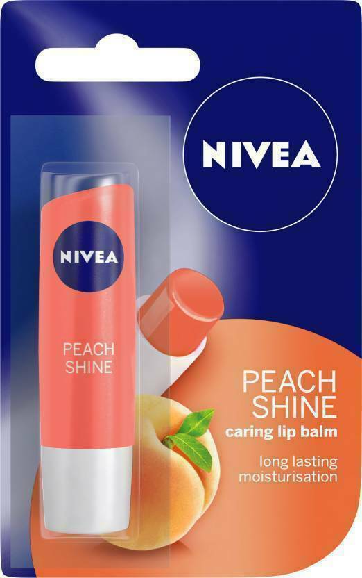 Peach Shine Nivea Lips Balm Long Lasting Moisture Caring Color Lip Balm