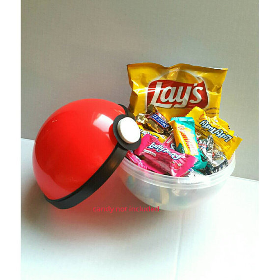 10 Pokeball favorsPOKEMON THEMED PARTY, Pokeball Handmade Favor Containers Favors & Party Bag