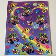 Vintage Lisa Frank Zoomer &amp; Zorbit Aliens Rainbow Sticker Sheet S389 - $279.99