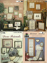 4 Vintage Cross Stitch Books Friendship Wall Hangings - $8.45
