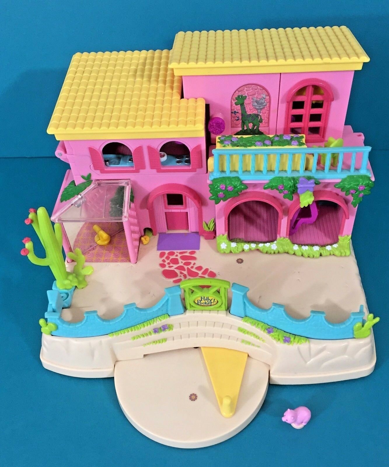 Polly Pocket Petland Playset Hacienda Ranch House w/ Mini Pig Figure ...