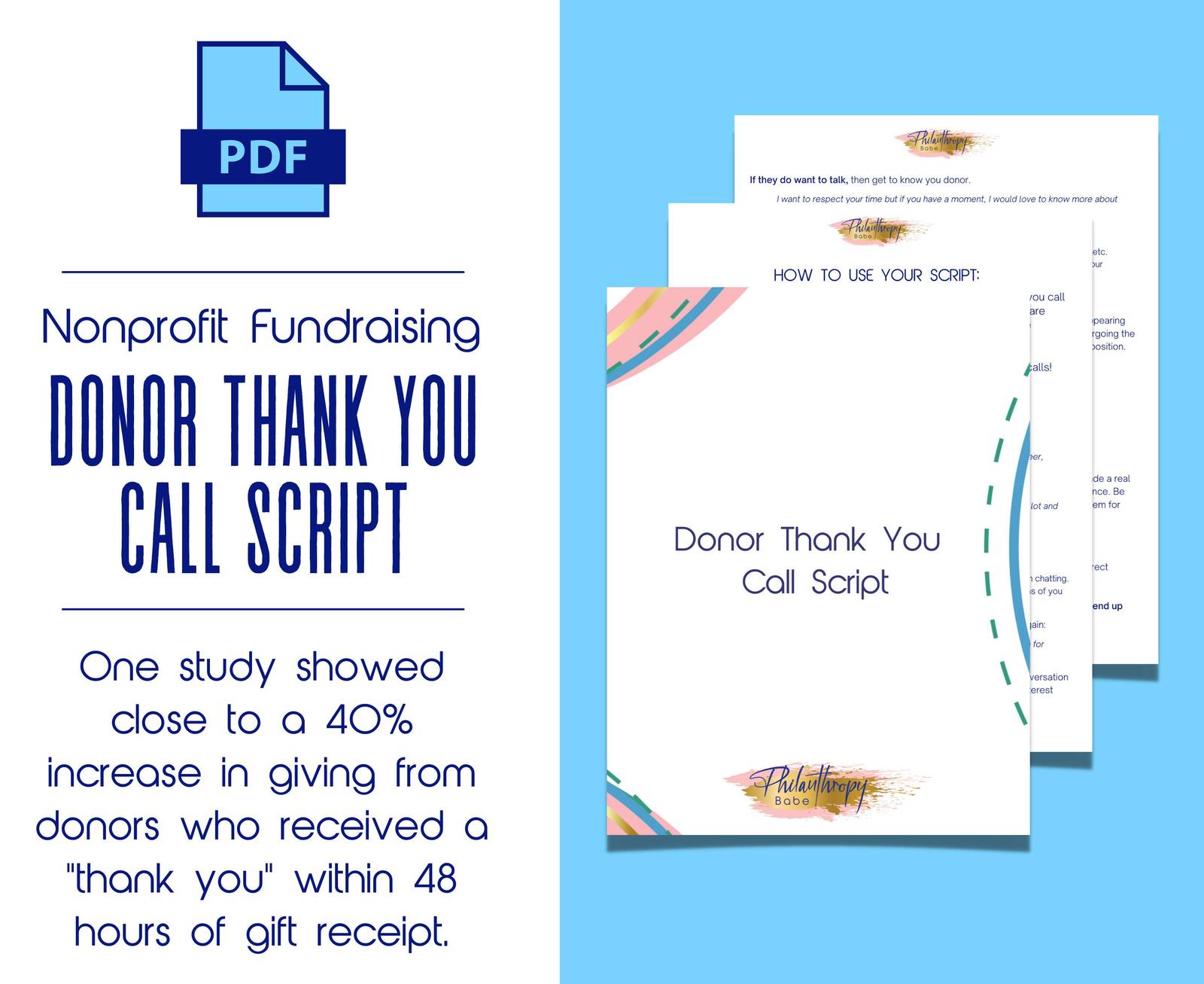 Donor Thank You Call Script | Donor Stewardship | Individual Giving | Major Gift