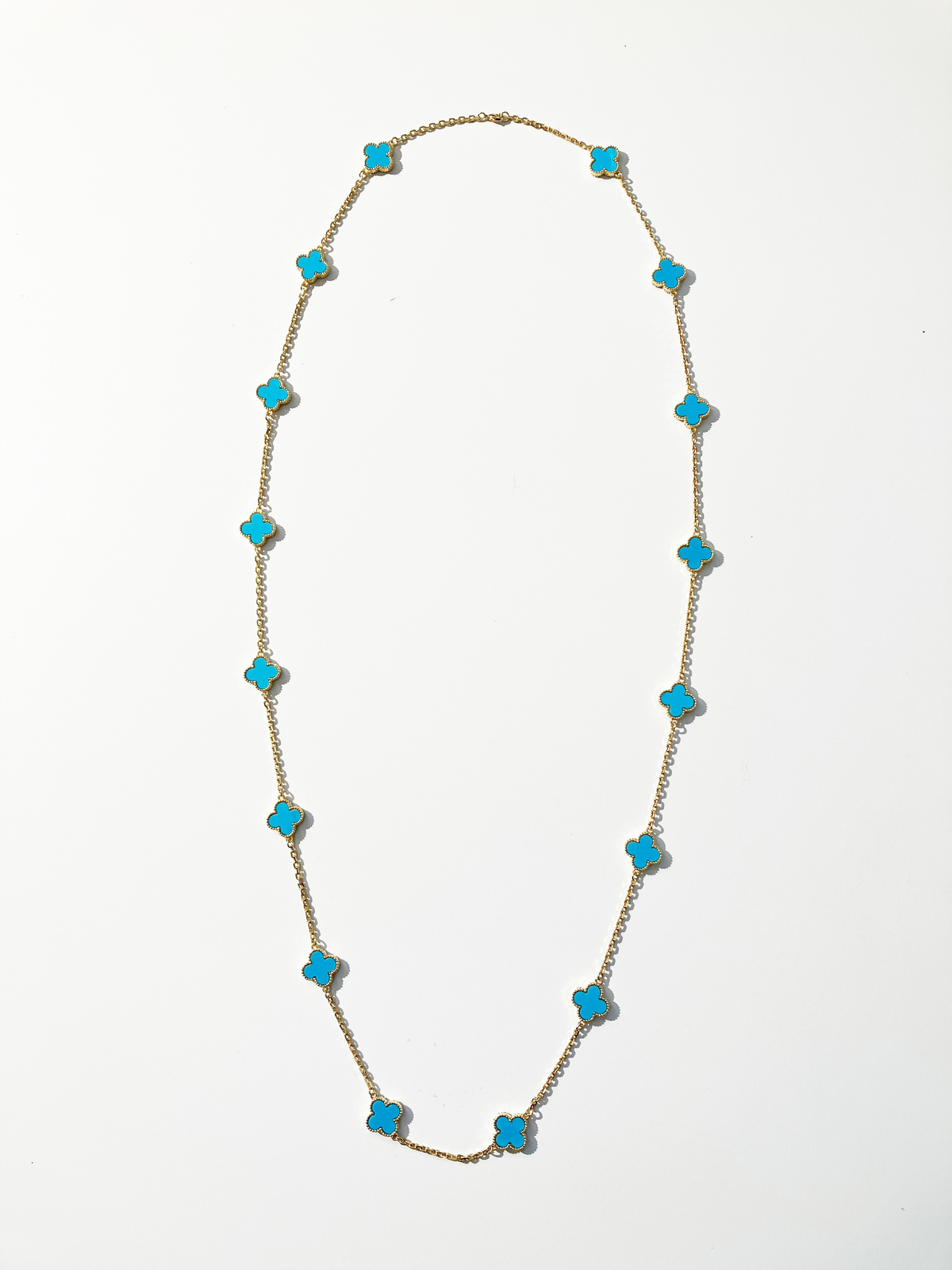 Turquoise Alhambra Gold Plated Necklace