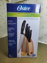 Oster 5 Piece Stainless Steel Cutlery Set With Wood Block - $20.00