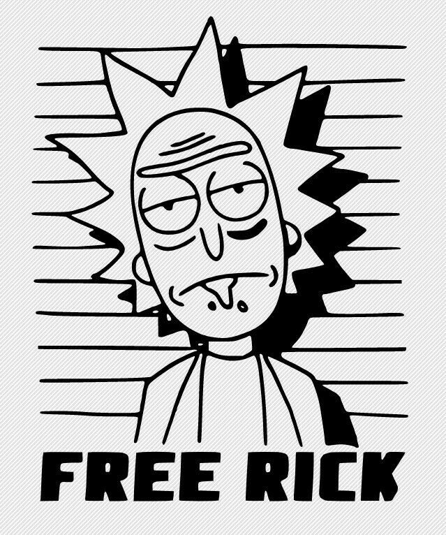 Rick~N~Morty Free Rick Vinyl Decal Car Glass LaptopFREE GIFT WITH EVERY ...