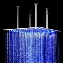 Cascada 20 Inch Luxury Large Square LED Rain Bathroom Showerheads Brushed Stainl - $366.25