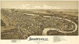 Sharpsville, Mercer County, Pennsylvania - 1901 - Aerial Bird&#39;s Eye View... - $9.99+