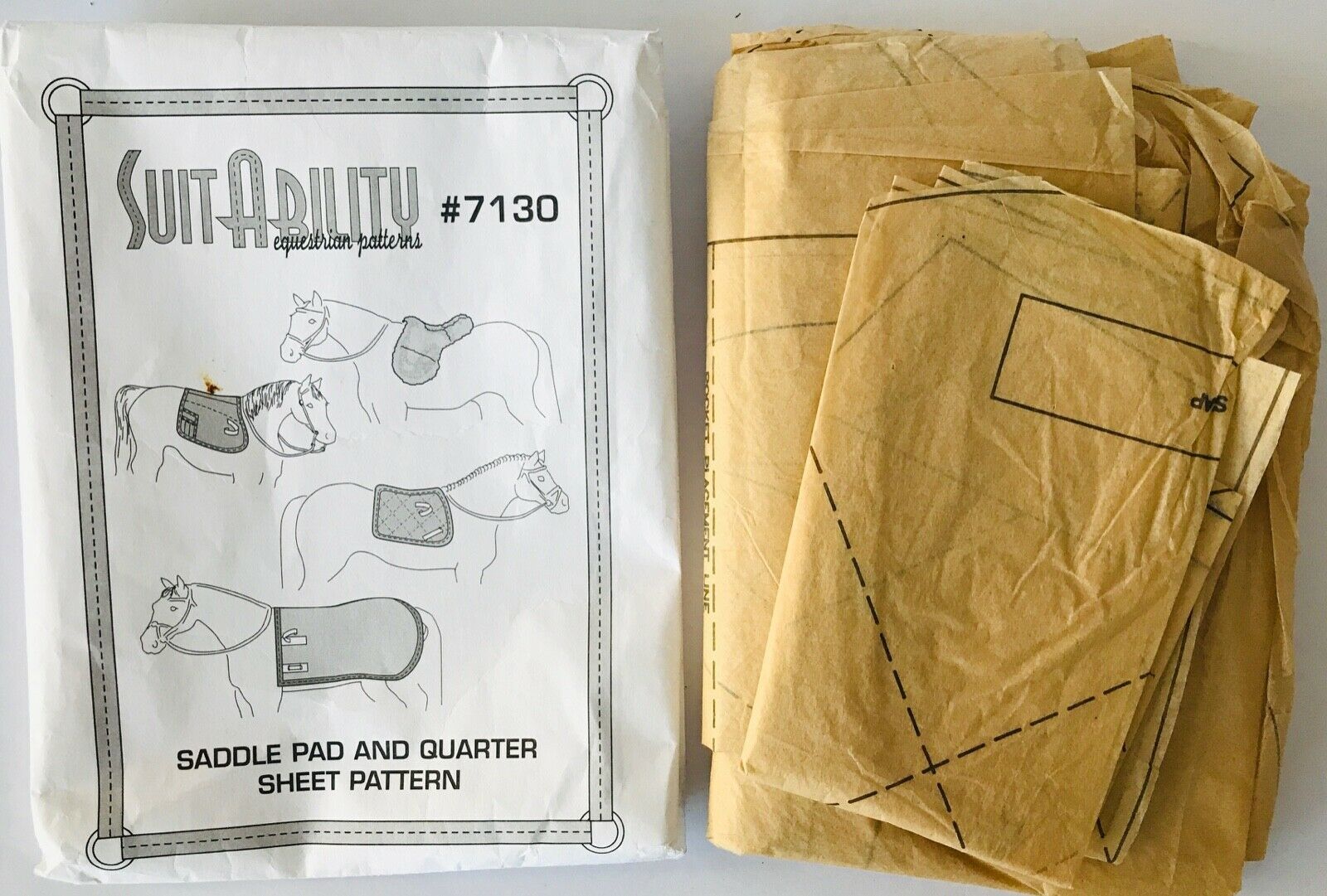 Primary image for SuitAbility Equestrian Sewing Pattern 7130 Saddle Pad & Quarter Sheet for Horses