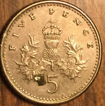 1991 UK GB GREAT BRITAIN FIVE PENCE COIN - $2.88