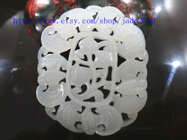 Free Shipping - good luck Natural white jade carved prayer Blessing  Health Amul - $20.00