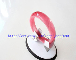 Free shipping - Natural pink tiger eye stone charm bangle ( custom size ... - $40.00