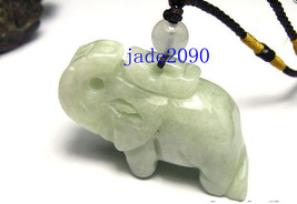 Free Shipping - Natural green Jadeite Jade carved Elephant charm Pendant - jade2 - $19.99