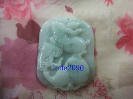Free Shipping -  Real jade , Hand carved good luck Amulet Natural green jadeite  - $25.99