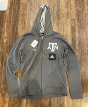 Texas A&M Aggies Adidas Grey Heather Long Sleeve Hoodie Jacket Size Medium NEW - $49.49