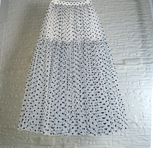 Women RED Polka Dot Tulle Skirt High Waisted Red Holiday Tulle Skirt Custom Size image 13