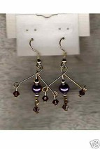 Swarovski Crystal & Purple Glass Pearl Earrings NEW ! - $9.50
