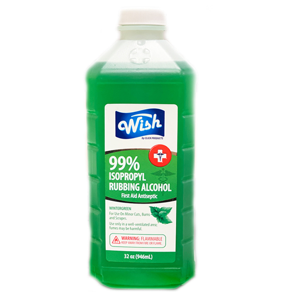 Rubbing Alcohol 99% Wintergreen First Aid Antiseptic - 32 Oz Bottle Exp. 10/2022
