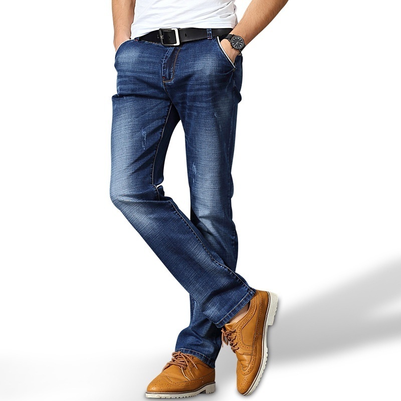 Men's Business Jeans Classic Leisure Solid Jeans Straight Pants Hot Sales High Q
